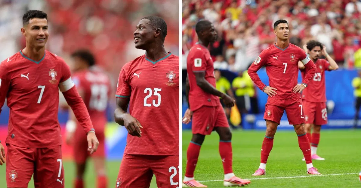 Cristiano Ronaldo revela o que disse a Nuno Mendes para ‘enganar’ o guarda-redes durante o golo de falta de Portugal frente ao Uzbequistão, no jogo do Campeonato do Mundo da FIFA