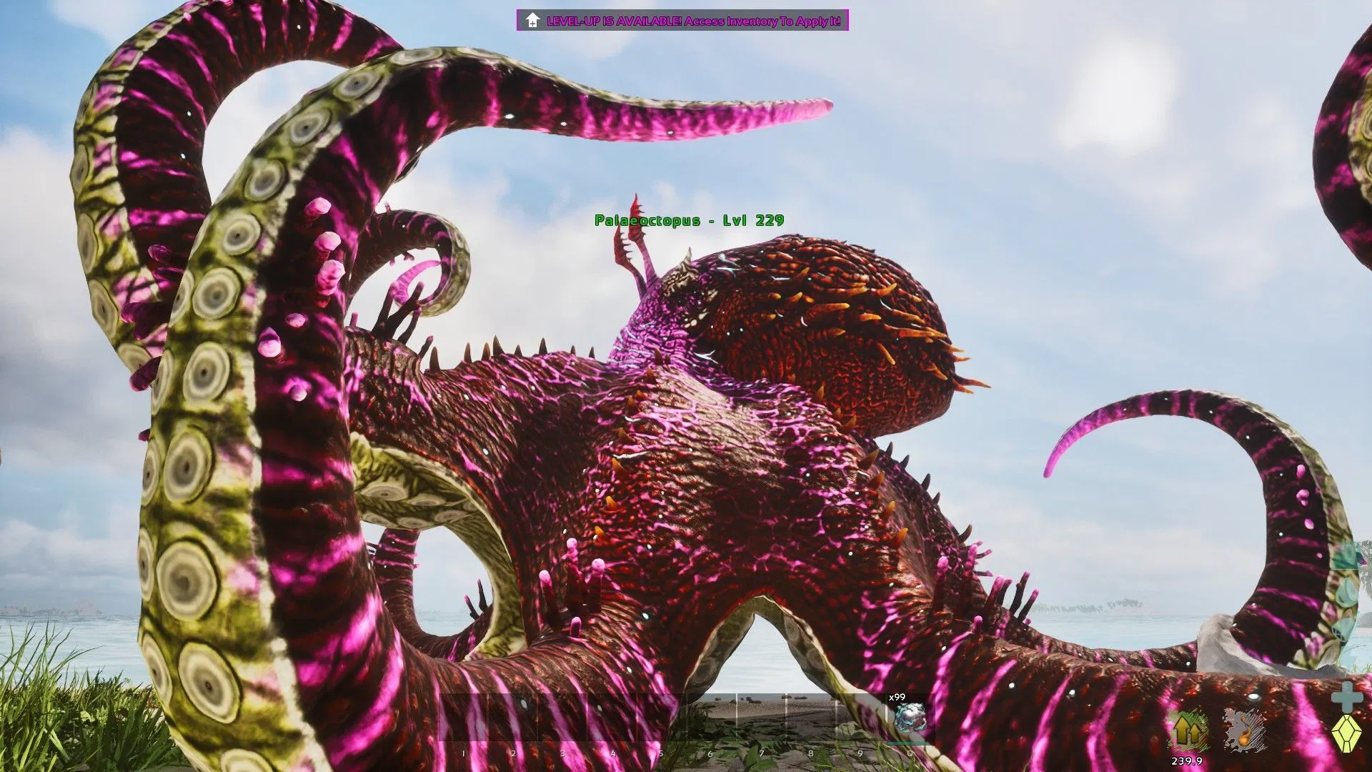 Como domar Palaeoctopus (lula gigante) em ARK Survival Ascended Genesis 1