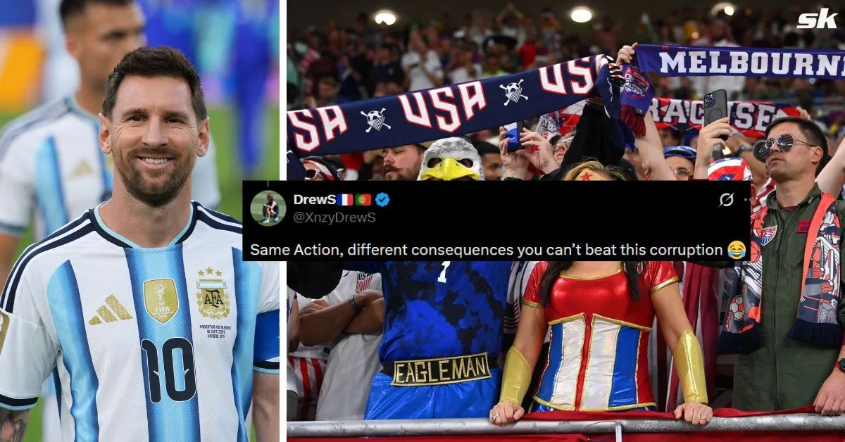 “Sempre consegue o que quer” – Torcedores gritam hipocrisia na Copa do Mundo da FIFA ao afirmarem que Messi escapou do cartão vermelho, apesar de ter feito uma entrada em Balogun-esqe
