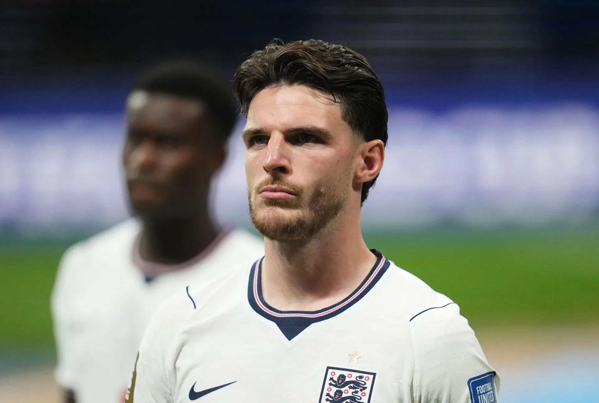 A estrela do Arsenal, Declan Rice, fornece atualizações sobre lesões depois de ser flagrado amamentando um tendão durante a Inglaterra x República Democrática do Congo na Copa do Mundo da FIFA